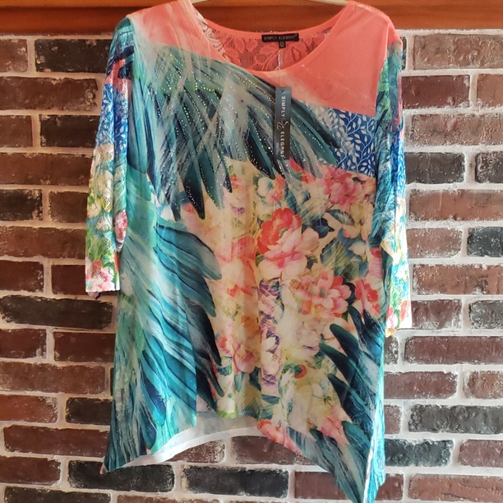 Simply Elegant Women's blouse. Size 2x. Brand New